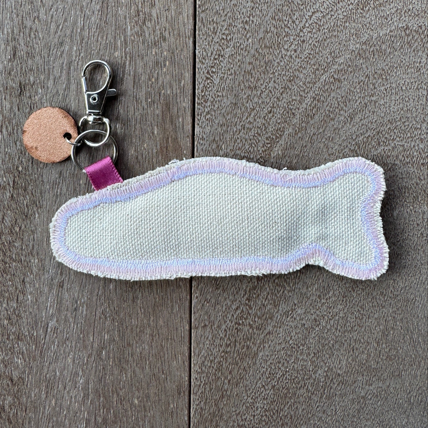Green and Purple Doodle Fish Keychain