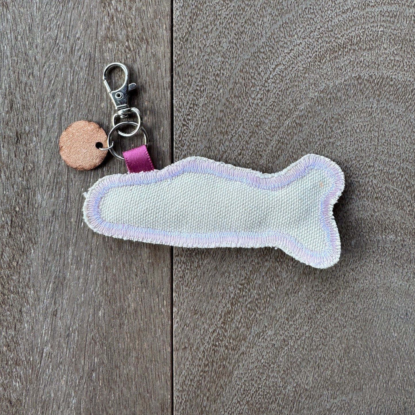 Pink and Turquoise Doodle Fish Keychain