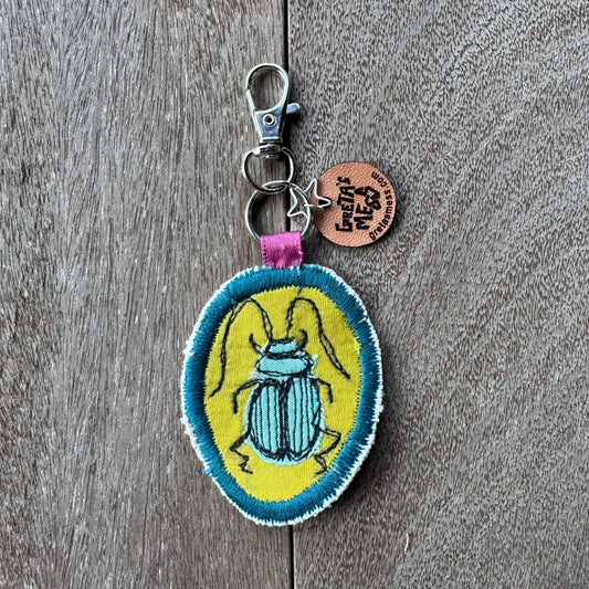 Teal Doodle Bug Keychain