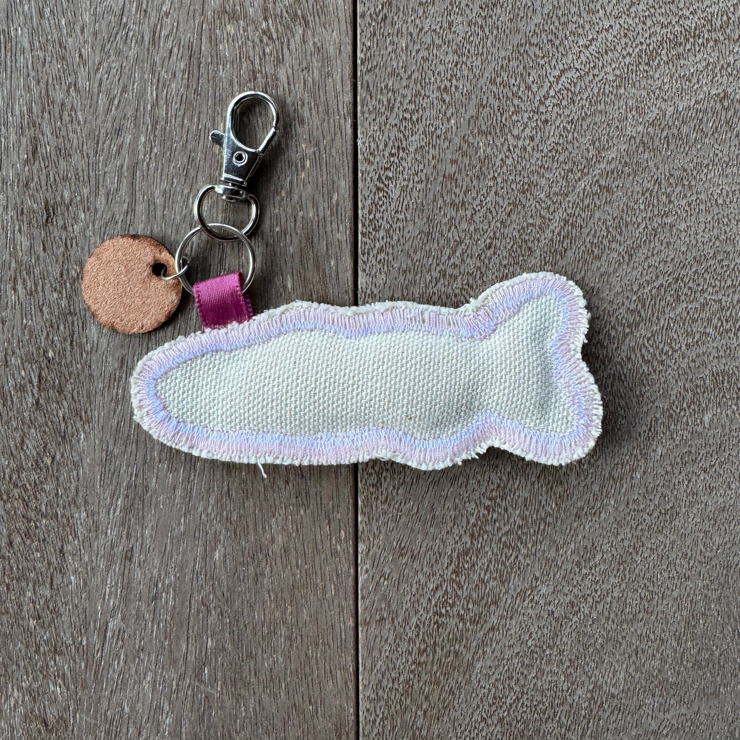 Two Tone Pink Doodle Fish Keychain