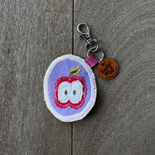Red Apple Half Keychain