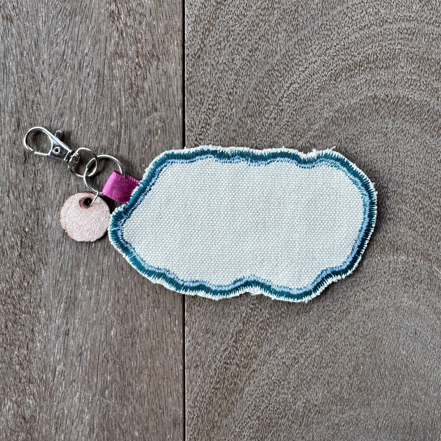 Teal and Orange Clown Doodle Fish Keychain