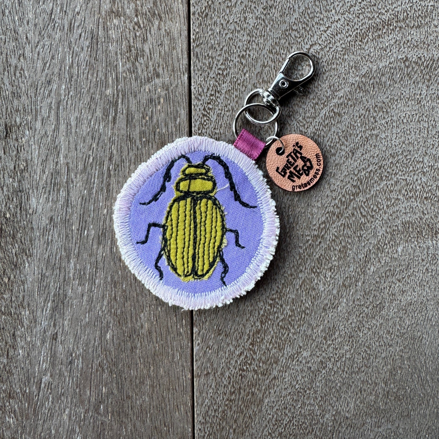Purple and Green Doodle Bug Keychain