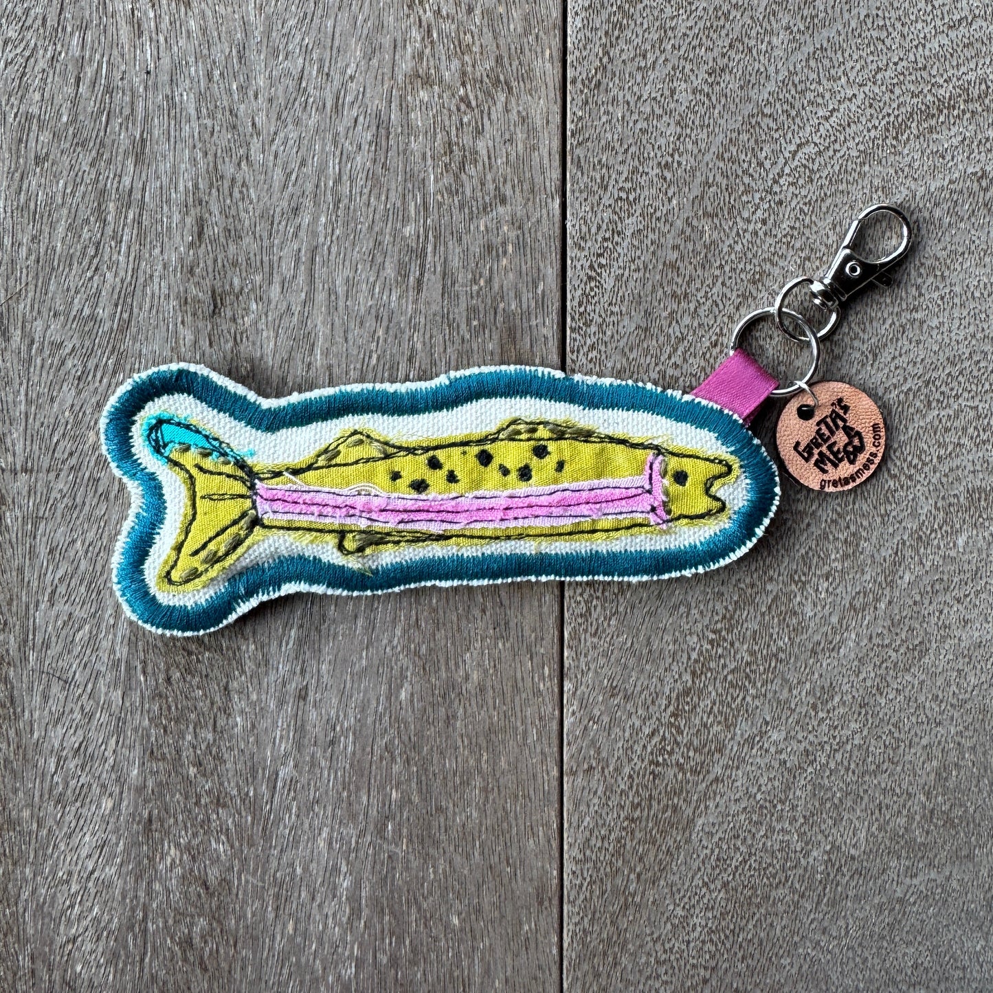Rainbow Doodle Fish Keychain