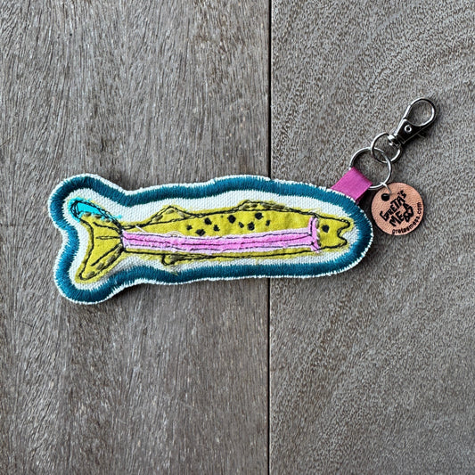 Rainbow Doodle Fish Keychain