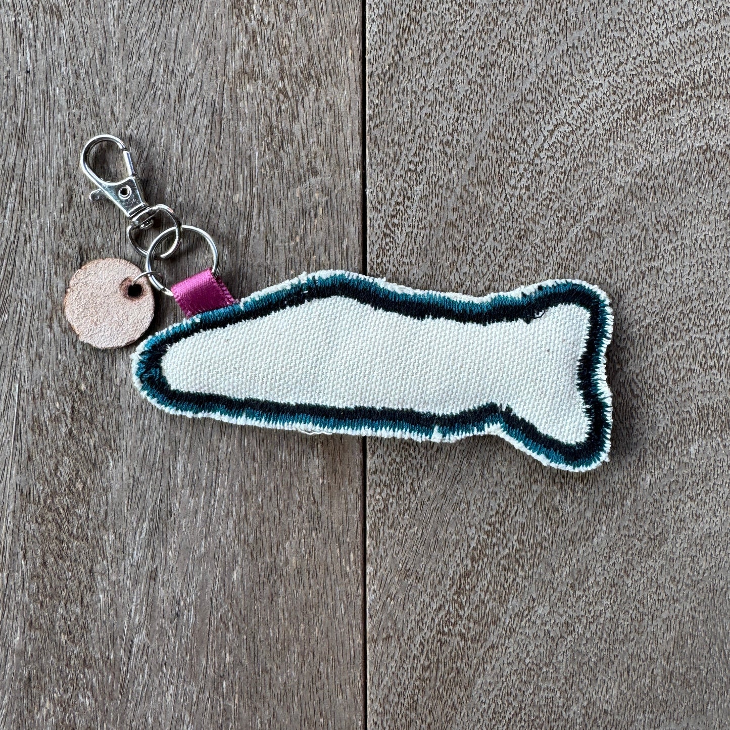 Purple Doodle Fish Keychain
