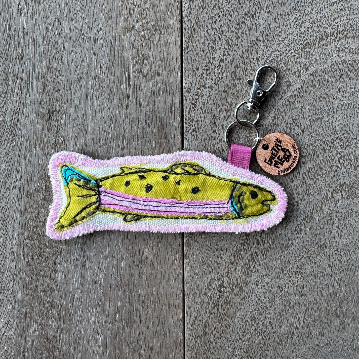 Rainbow Spot Doodle Fish Keychain