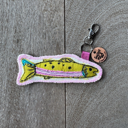 Rainbow Spot Doodle Fish Keychain