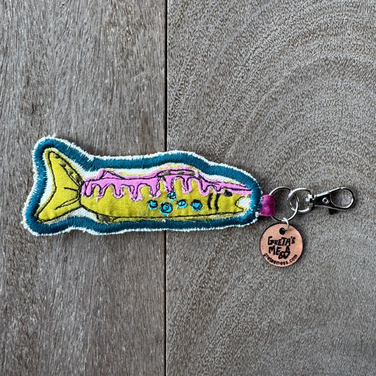 Rainbow Doodle Fish Keychain